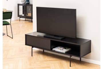 Mehoopany Golvstående Tv-bänk 140 cm med Förvaring i Målat Trä - Svart - Möbler - TV- & Mediamöbler - TV bänk & mediabänk