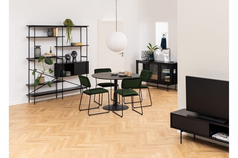Mehoopany Golvstående Tv-bänk 140 cm med Förvaring i Målat Trä - Svart - Möbler - TV- & Mediamöbler - TV bänk & mediabänk