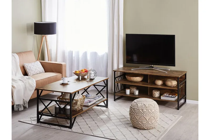 Melnychuk TV-Bänk 120 cm - Brun - Möbler - TV- & Mediamöbler - TV bänk & mediabänk