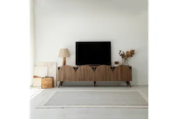 Mesta Golvstående Tv Bänk 180 cm med Förvaring i Valnöt - Brun - Möbler - TV- & Mediamöbler - TV bänk & mediabänk