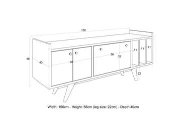 Midelt Tv-bänk 150 cm - Antracit/Natur - Möbler - TV- & Mediamöbler - TV bänk & mediabänk
