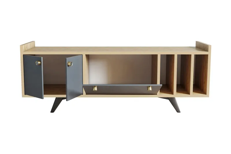 Midelt Tv-bänk 150 cm - Antracit/Natur - Möbler - TV- & Mediamöbler - TV bänk & mediabänk