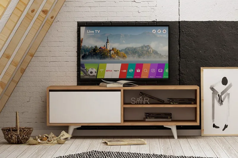 Mod Design Mediaförvaring 120 cm - Trä/Vit - Möbler - TV- & Mediamöbler - TV bänk & mediabänk