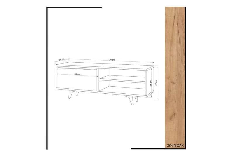 Mod Design Mediaförvaring 120 cm - Trä/Vit - Möbler - TV- & Mediamöbler - TV bänk & mediabänk