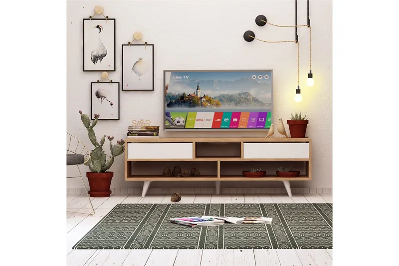 Mod Design Tv-bänk 140 cm - Brun/Vit - Möbler - TV- & Mediamöbler - TV bänk & mediabänk