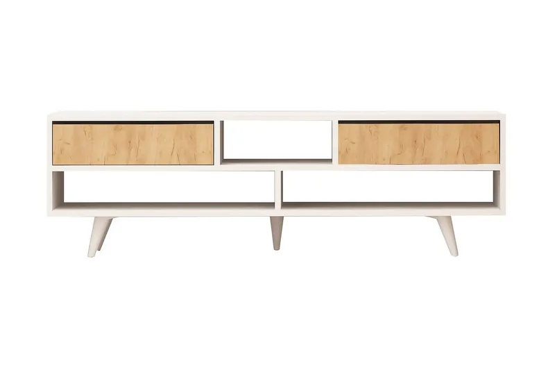 Mod Design Tv-bänk 140 cm, Vit/Brun