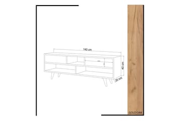 Mod Design Tv-bänk 140 cm - Vit/Brun - Möbler - TV- & Mediamöbler - TV bänk & mediabänk