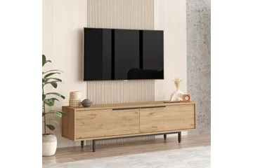 Munish Golvstående TV Bänk 160 cm med Förvaring i Valnöt - Brun - Möbler - TV- & Mediamöbler - TV bänk & mediabänk