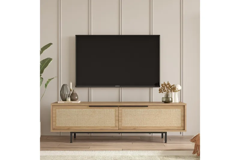 Munish Tv-bänk 160 cm - Ek/Valnöt - Möbler - TV- & Mediamöbler - TV bänk & mediabänk
