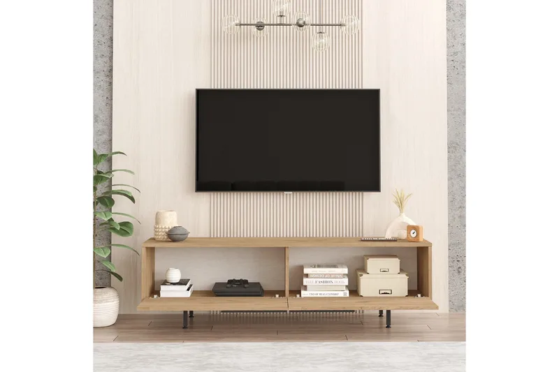 Munish Tv-bänk 160 cm - Valnöt - Möbler - TV- & Mediamöbler - TV bänk & mediabänk