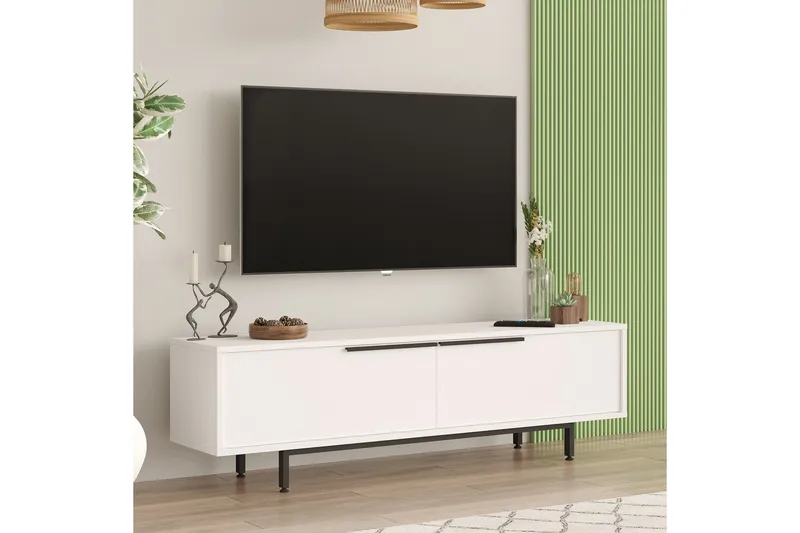 Munish Tv-bänk 160 cm - Vit - Möbler - TV- & Mediamöbler - TV bänk & mediabänk