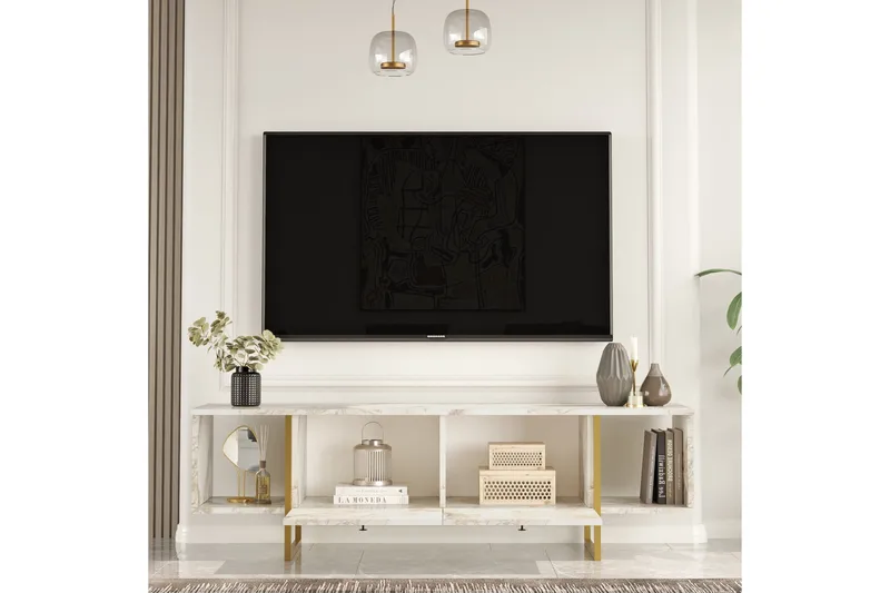 Mushir Tv-bänk 160 cm - Vit - Möbler - TV- & Mediamöbler - TV bänk & mediabänk