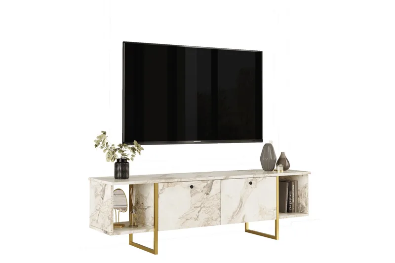 Mushir Tv-bänk 160 cm - Vit - Möbler - TV- & Mediamöbler - TV bänk & mediabänk