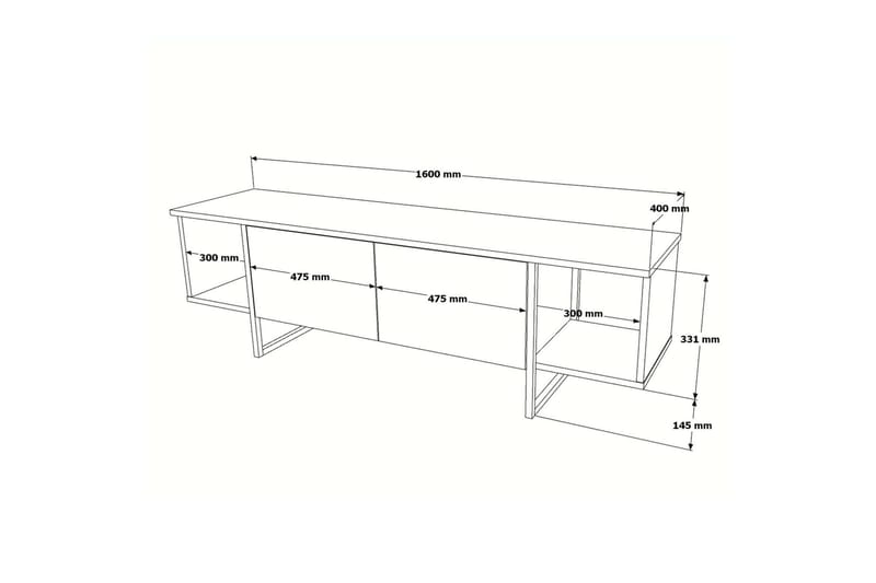 Mushir Tv-bänk 160 cm - Vit - Möbler - TV- & Mediamöbler - TV bänk & mediabänk