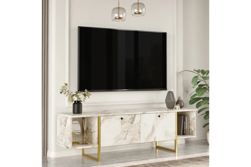 Mushir Tv-bänk 160 cm - Vit - Möbler - TV- & Mediamöbler - TV bänk & mediabänk