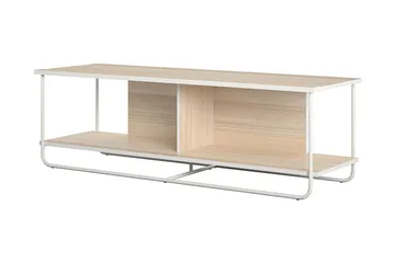 Nadzeya Golvstående Tv-bänk 152,9 cm med Förvaring i Trä med Metallram - Beige - Möbler - TV- & Mediamöbler - TV bänk & mediabänk