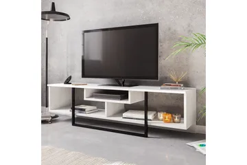 Naftali Golvstående TV-bänk 149 cm med Förvaring i Målat Trä - Vit - Möbler - TV- & Mediamöbler - TV bänk & mediabänk