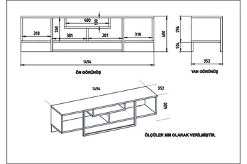 Naftali TV-Bänk 149 cm - Valnöt|Svart - Möbler - TV- & Mediamöbler - TV bänk & mediabänk