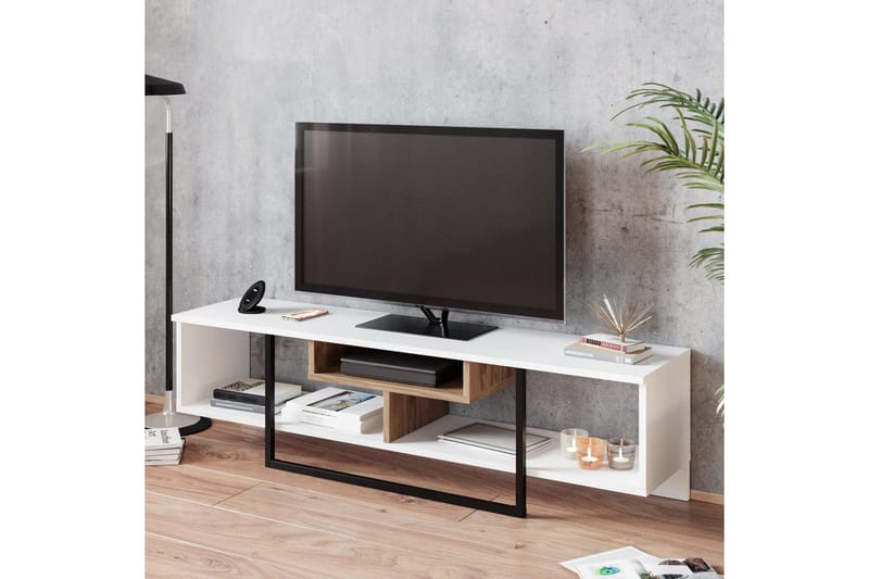 Naftali TV-Bänk 149 cm - Vit/Svart - Möbler - TV- & Mediamöbler - TV bänk & mediabänk