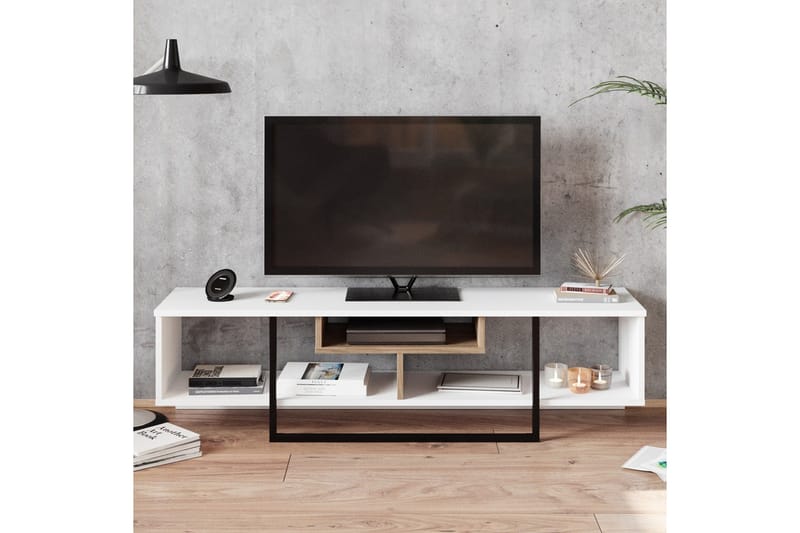 Naftali TV-Bänk 149 cm - Vit/Svart - Möbler - TV- & Mediamöbler - TV bänk & mediabänk