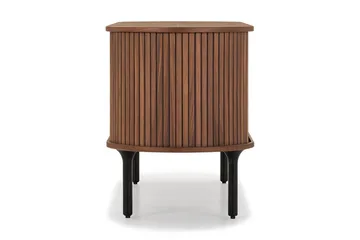 Noira Oval TV bänk Valnöt 150x45 cm Ribbad - Mörkbrunt / Brunt Trä - Möbler - TV- & Mediamöbler - TV bänk & mediabänk