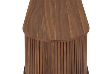 Noira Oval TV bänk Valnöt 150x45 cm Ribbad - Mörkbrunt / Brunt Trä - Möbler - TV- & Mediamöbler - TV bänk & mediabänk
