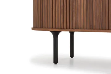 Noira Oval TV bänk Valnöt 150x45 cm Ribbad - Mörkbrunt / Brunt Trä - Möbler - TV- & Mediamöbler - TV bänk & mediabänk