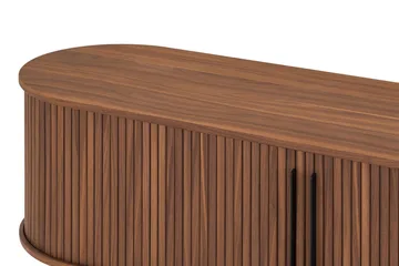 Noira Ribbad Oval TV-bänk 150 cm med Förvaring i Trä och Valnöt - Brun - Möbler - TV- & Mediamöbler - TV bänk & mediabänk