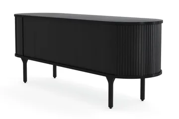 Noira Tv bänk med Förvaring 150x45 cm - Svart / Ek / Ribbad - Möbler - TV- & Mediamöbler - TV bänk & mediabänk