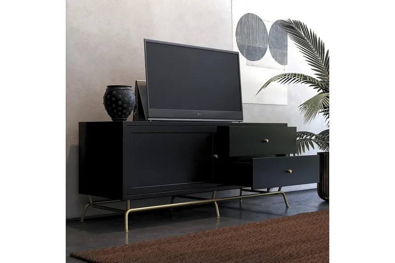 Nova TV-bänk 150x50 cm Svart - CosmoLiving - Möbler - TV- & Mediamöbler - TV bänk & mediabänk