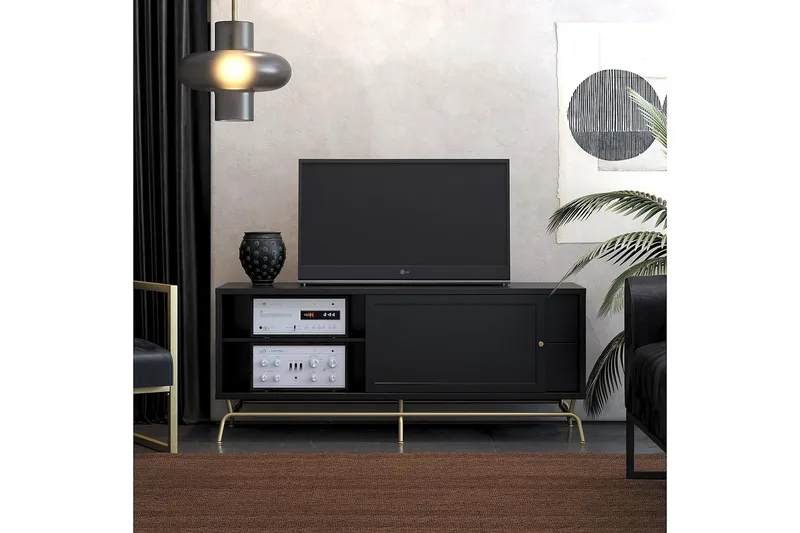 Nova TV-bänk 150x50 cm Svart - CosmoLiving - Möbler - TV- & Mediamöbler - TV bänk & mediabänk