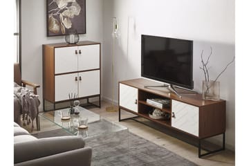 Nueva Golvstående TV Bänk 150 cm med Förvaring i Mörkt Trä - Brun - Möbler - TV- & Mediamöbler - TV bänk & mediabänk