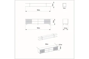 Ocotla Tv-bänk 179,8 cm - Vit - Möbler - TV- & Mediamöbler - TV bänk & mediabänk