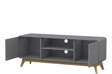 Olivet TV Bänk Rektangulär 140 cm med Förvaring i Målat Trä - Grå - Möbler - TV- & Mediamöbler - TV bänk & mediabänk