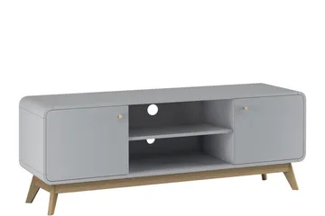 Olivet TV Bänk Rektangulär 140 cm med Förvaring i Målat Trä - Grå - Möbler - TV- & Mediamöbler - TV bänk & mediabänk
