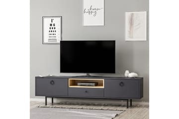 Papias Golvstående Tv Bänk 180 cm med Förvaring i Mörkt Trä - Antracit - Möbler - TV- & Mediamöbler - TV bänk & mediabänk