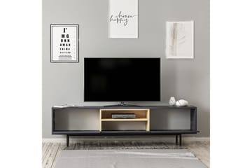 Papias Golvstående Tv Bänk 180 cm med Förvaring i Mörkt Trä - Antracit - Möbler - TV- & Mediamöbler - TV bänk & mediabänk
