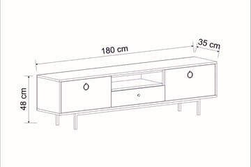 Papias Tv-bänk 180 cm - Antracit - Möbler - TV- & Mediamöbler - TV bänk & mediabänk