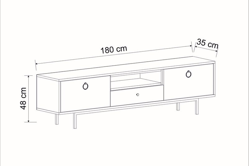 Papias Tv-bänk 180 cm - Antracit - Möbler - TV- & Mediamöbler - TV bänk & mediabänk