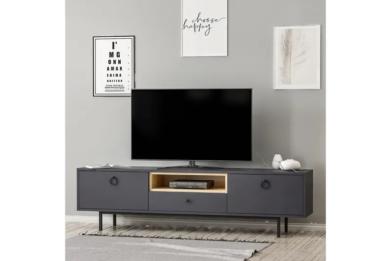 Papias Tv-bänk 180 cm - Antracit - Möbler - TV- & Mediamöbler - TV bänk & mediabänk