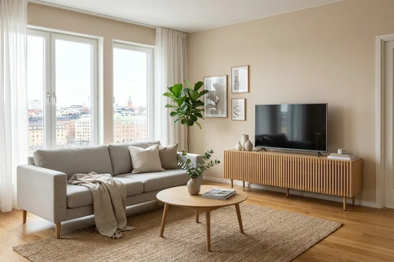 Peyra Ribbad Tv-bänk 160 cm - Natur - Möbler - TV- & Mediamöbler - TV bänk & mediabänk