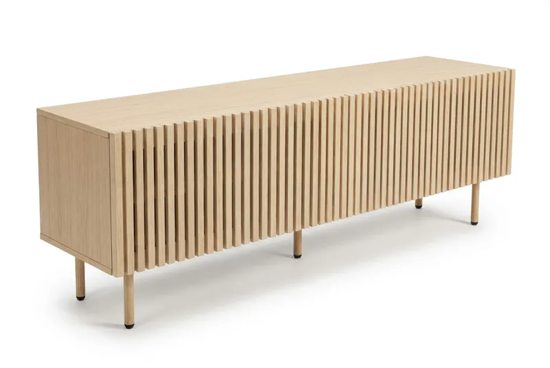 Peyra Ribbad Tv-bänk 160 cm - Natur - Möbler - TV- & Mediamöbler - TV bänk & mediabänk