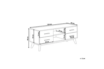 Poblat TV-bänk 120 cm - Vit - Möbler - TV- & Mediamöbler - TV bänk & mediabänk