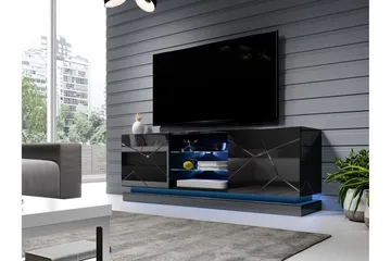 Qiu Tv-bänk 160 cm - Svart - Möbler - TV- & Mediamöbler - TV bänk & mediabänk