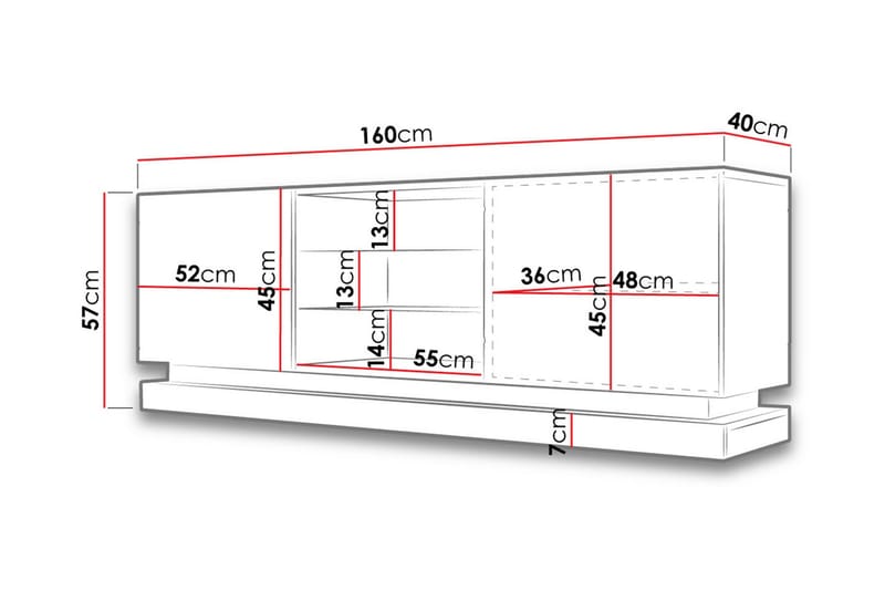 Qiu Tv-bänk 160 cm - Vit Högglans - Möbler - TV- & Mediamöbler - TV bänk & mediabänk