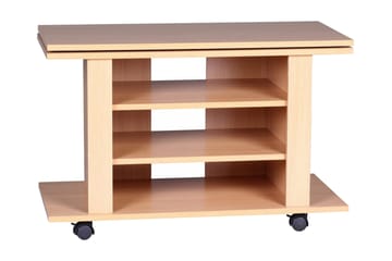 Reeti Golvstående TV Bänk 75 cm med Hjul och Förvaring i Ljust Trä - Beige - Möbler - TV- & Mediamöbler - TV bänk & mediabänk