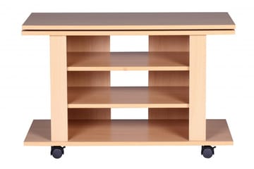 Reeti Golvstående TV Bänk 75 cm med Hjul och Förvaring i Ljust Trä - Beige - Möbler - TV- & Mediamöbler - TV bänk & mediabänk