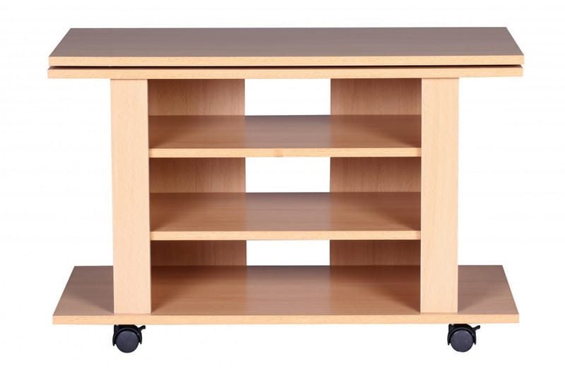 Reeti Golvstående TV Bänk 75 cm med Hjul och Förvaring i Ljust Trä - Beige - Möbler - TV- & Mediamöbler - TV bänk & mediabänk