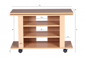 Reeti Golvstående TV Bänk 75 cm med Hjul och Förvaring i Ljust Trä - Beige - Möbler - TV- & Mediamöbler - TV bänk & mediabänk