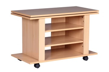 Reeti Golvstående TV Bänk 75 cm med Hjul och Förvaring i Ljust Trä - Beige - Möbler - TV- & Mediamöbler - TV bänk & mediabänk